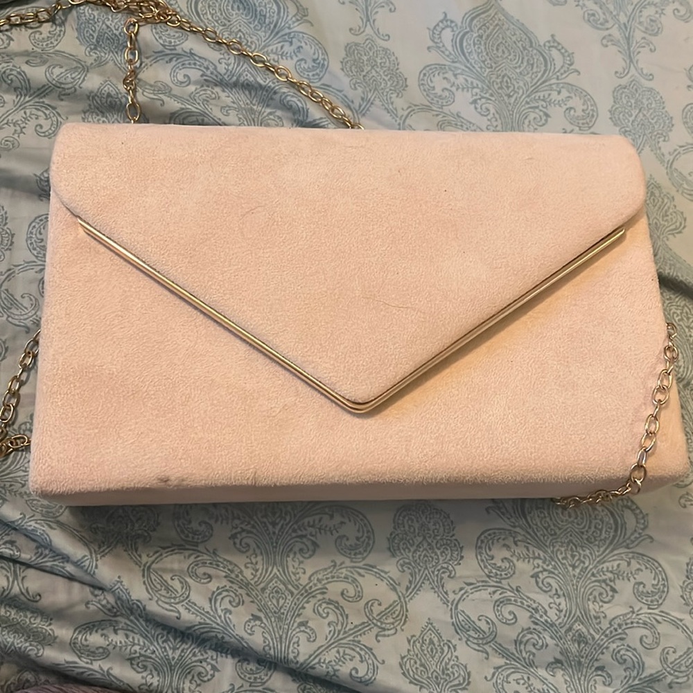 Tan suede crossbody bag
